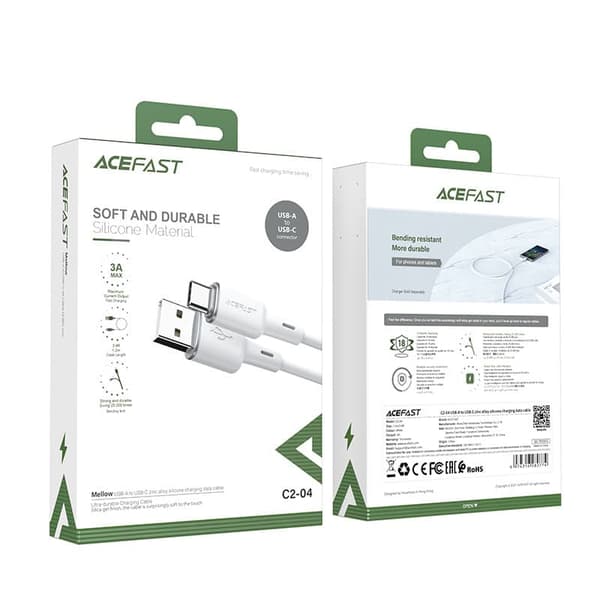 Kabel USB - USB-C 3A 1,2m hvit_MGF