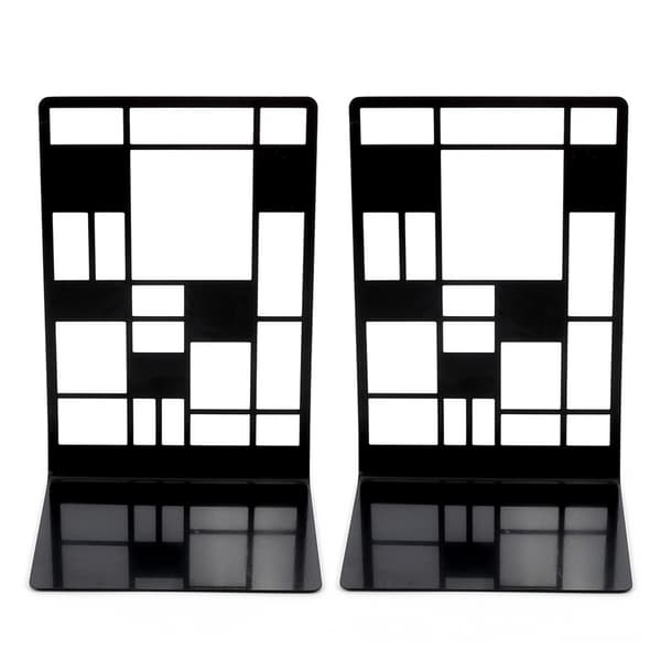 Non-slip Metal Bookends 2-pack Square