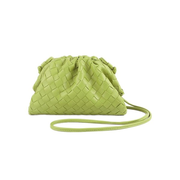 PU-vävd väska Satchel Cloud Mini Läderkoppling lime