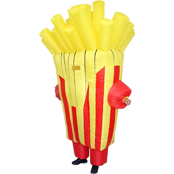 Pommes frites kostym uppblåsbar rolig hamburgarkostym matkostymer för kvinnor män vuxna karneval halloween parad fest cosplay Pommes frites