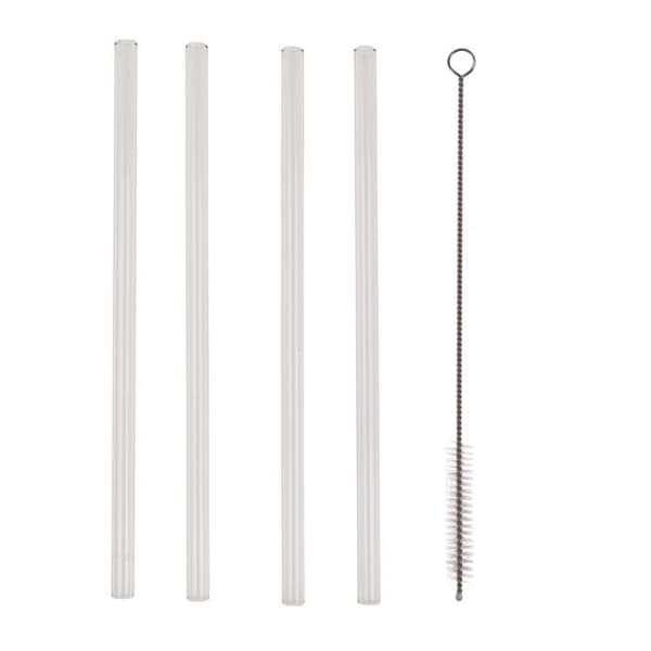 4-pack - Glassugrör - 20 cm_MGF Transparent