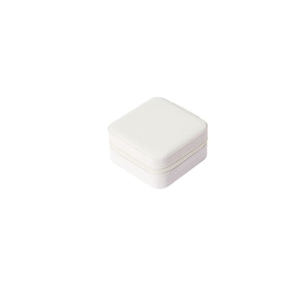 Mini smykkeskrin - Elegant PU-lær Hvit White