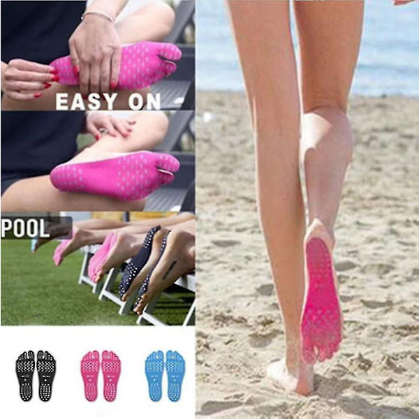 Nakefit Strandfodsåler Selvklæbende Sandaler 3 Par pink pink M