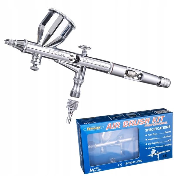 PROFESSIONEL AIRBRUSH MED 0,5 MM DYSE DOBBELTVIRKENDE MALING_MGF