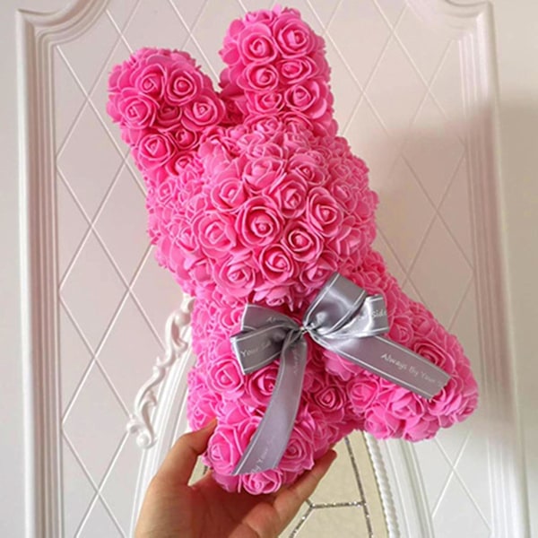Rose Bunny Udødelig Blomst Kanin Skum Valentinsdag Fest Dekor Rose Bunny, uten gaveeske Blue