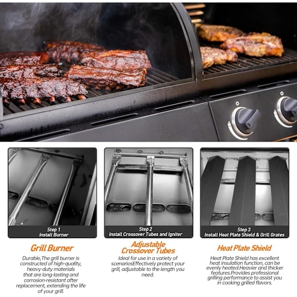 7636 & 67046 Flavorizer-tangot Weber GS4 Spirit 2 -sarjaan, korvaa Weber Spirit E/S-310 320 330, Spirit II E-310 310 300 -grillin osat, liekinsuoja 11851