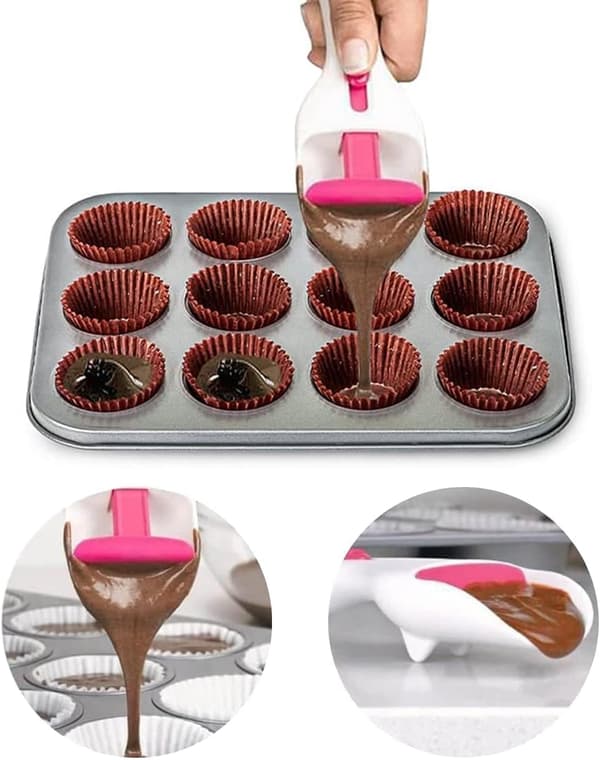 Degskopa 2-pack - Enkel tryckknapp för dosering - ABS+TPE - För muffins, pannkakor