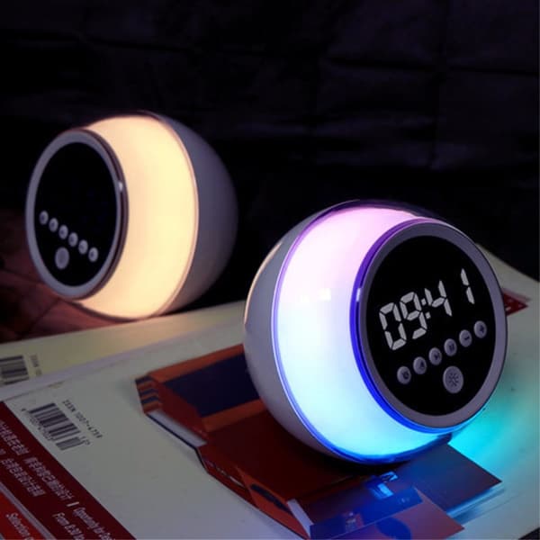 Alarm Clock Bluetooth Speaker Dimmable FM Radio Timer Function Grey_MGF grå