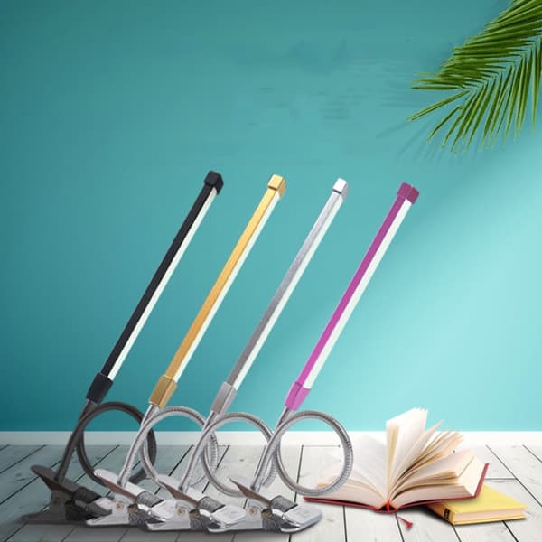 USB-klemme lampe Student Øjenbeskyttelse LED Dæmpbar skrivebordslampe (sort)_MGF