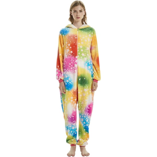 Aikuisten Unisex-Hyppyasu Eläinpuku Puku Potkupuku Yöpaita Pyjama Huppari Yöasu Cosplay Piirretty Kigurumi Karnevaali Joulu Halloween A-gult enhörning M