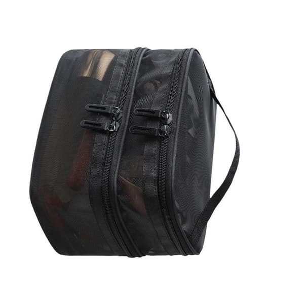Dobbeltlags netkosmetiktaske Sort Black