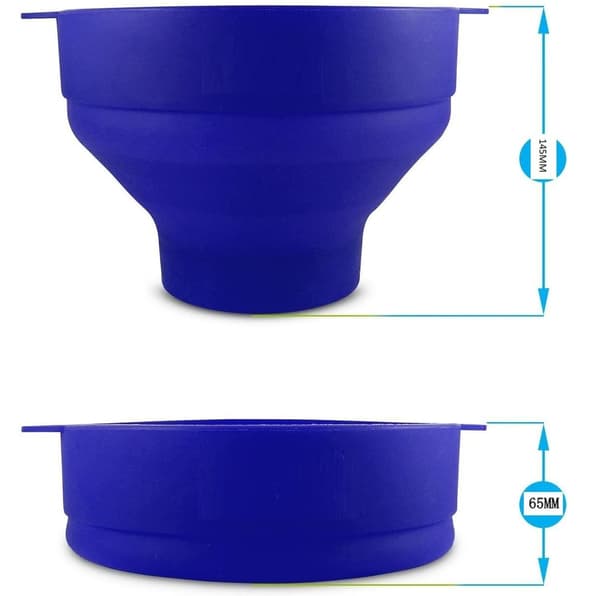 Popcornskål silikone sammenklappelig Blå Blue