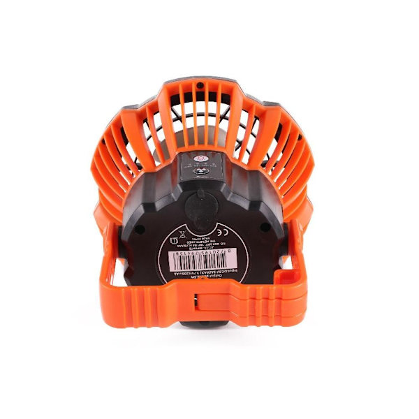 Trådløs Ventilator - Campingventilator med LED-lys og Krog_MGF Orange