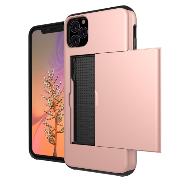 iPhone 11 med kortfack Roséguldfärgat mobilskal