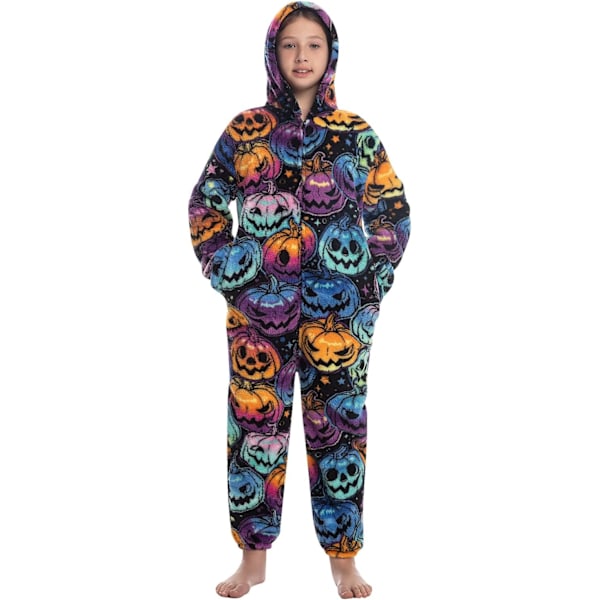 Barn unisex jumpsuits, 2022 kostyme dyreonesie nattkjole pyjamas hette nattklær cosplay kigurum nattklær jul Halloween Pumpa 120