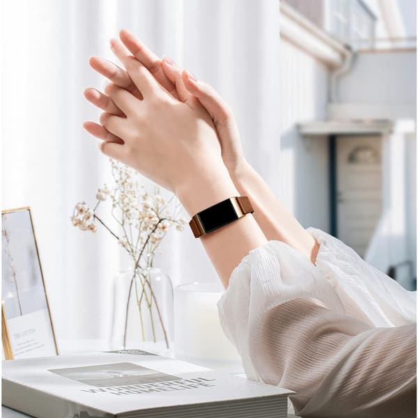 Fitbit Charge 3/4 armbånd lær Brun