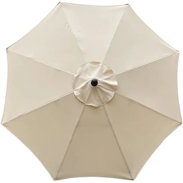 Utskiftbar parasollduk, vanntett anti-UV polyestertrekk for hage, strand, camping, 8 spiler 3 m beige