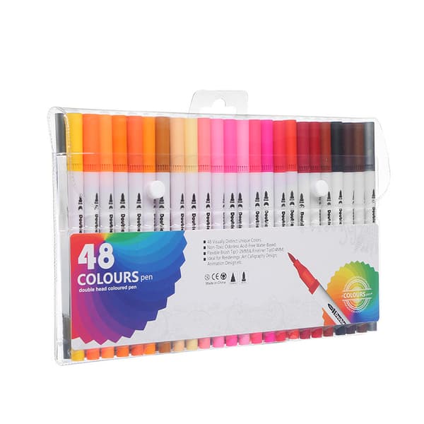 Färgade ritpennor med dubbla tips för att rita Craft Scrapbook 48 Colors