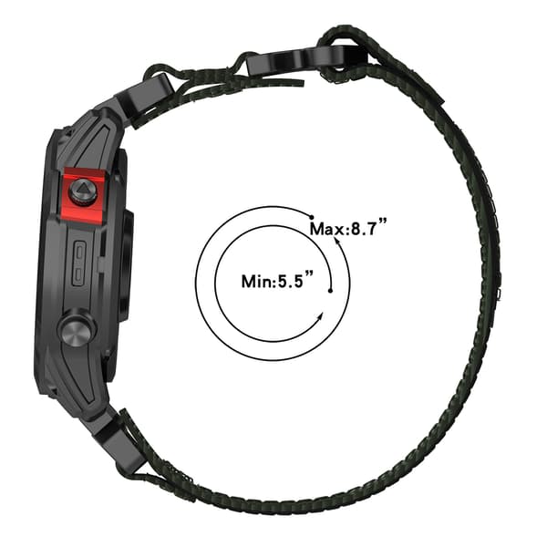 26 mm kellonranneke Garmin Epix- ja Fenix-sarjoille, harmaa Grey