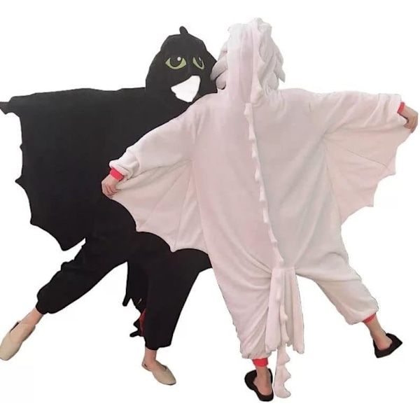 Unisex børnejumpsuits, 2023 kostume dyreonesie natkjole pyjamas hættede nattøj cosplay kigurumi nattøj jul halloween Lightfury2 120