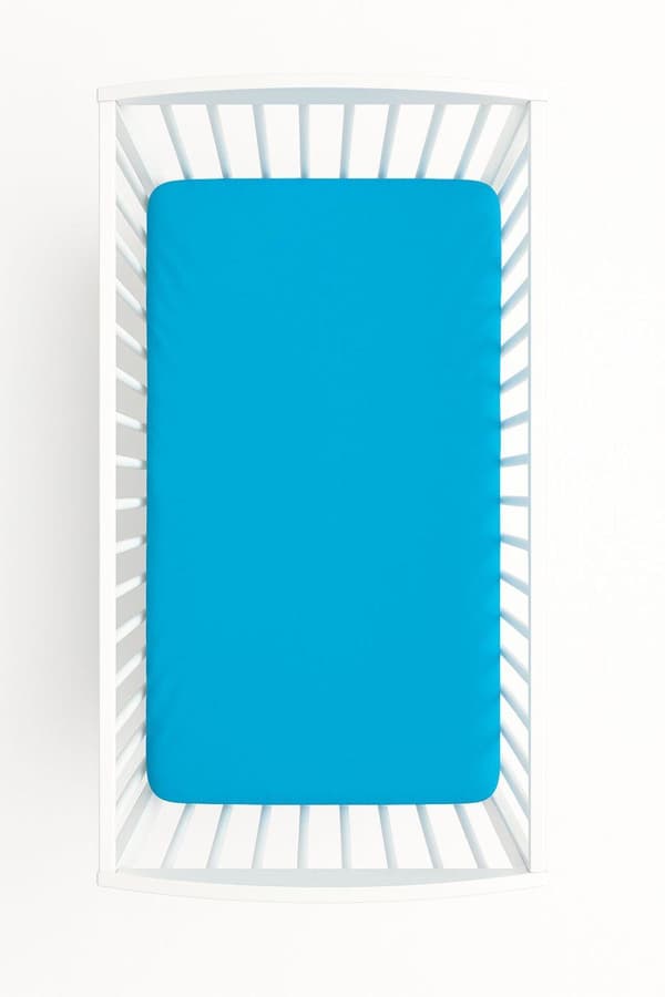 Cotton Crib Sheet 140x70 cm - Turquoise_MGF