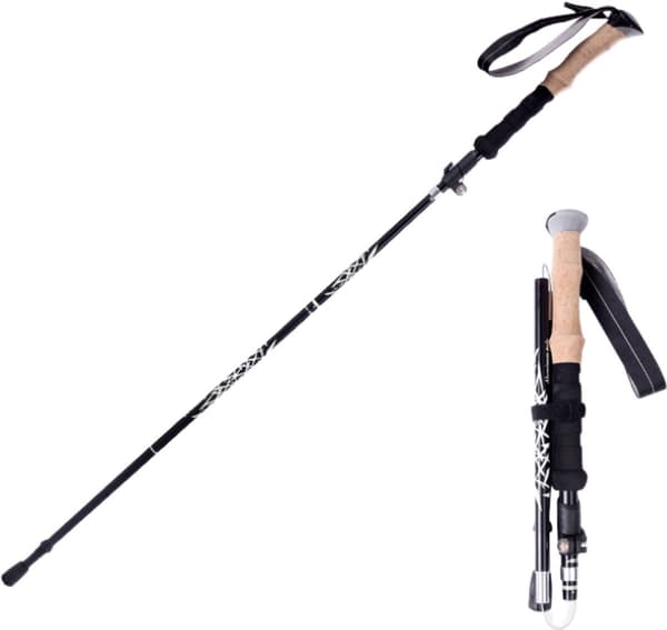 2 stk, justerbar vandrestav, vandrestave, foldbar vandrestav, trekkingstave, vandrestave, 110-130 cm, sort