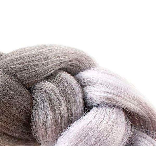 Jumbo Braid / Løshår Hårfletning - 60 cm_MGF Svart/Grå