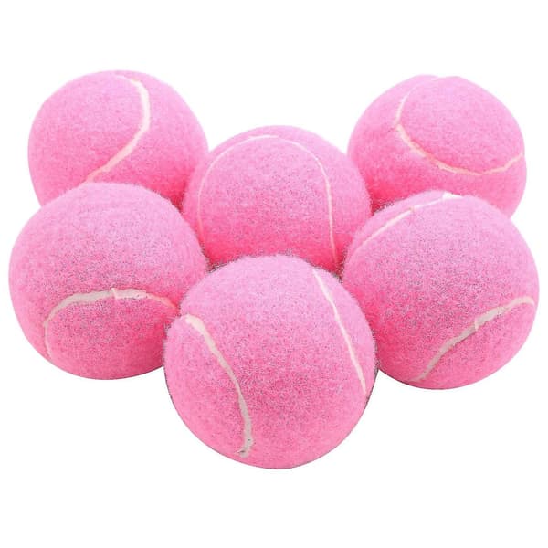6-pak rosa tennisbolde, holdbare elastiske træningsbolde, 66 mm, begyndertræningsbolde til kvinder - perfekte