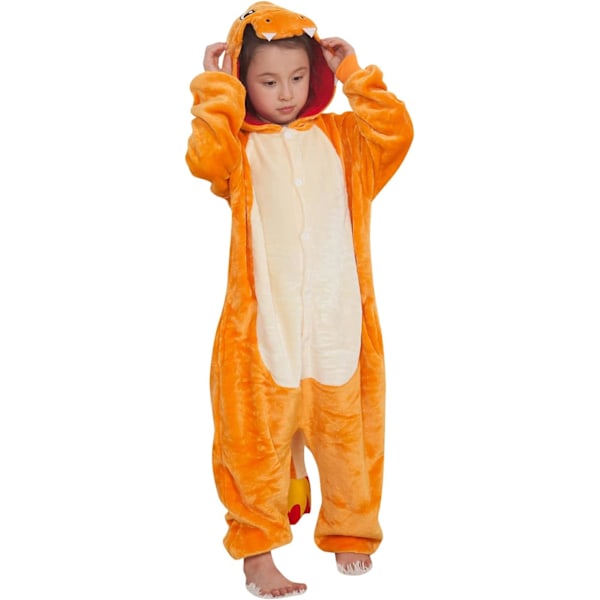 Barn unisex jumpsuit, 2023 kostymdjur onesie nattklänning pyjamas huvtröja cosplay kigurumi nattkläder jul halloween Charizard23 120