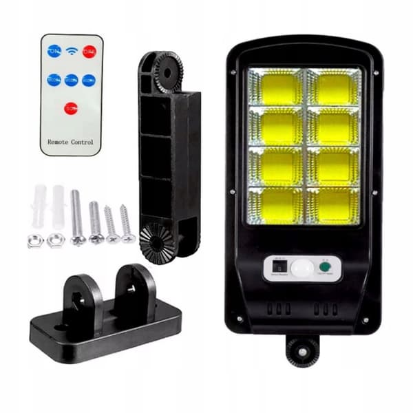 Solcellelampe 160 LED COB hagelampe bevegelsessensor 3 moduser fjernkontroll IP65 halogen_MGF