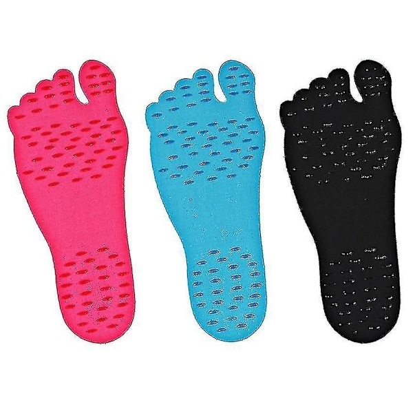 Nakefit Strandfotssulor Självhäftande Sandaler 3 Par svart black M