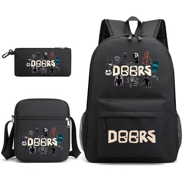Doors Roblox Tredelad Ryggsäck Svart ~ 1 Tredelad Set - Perfet_MGF