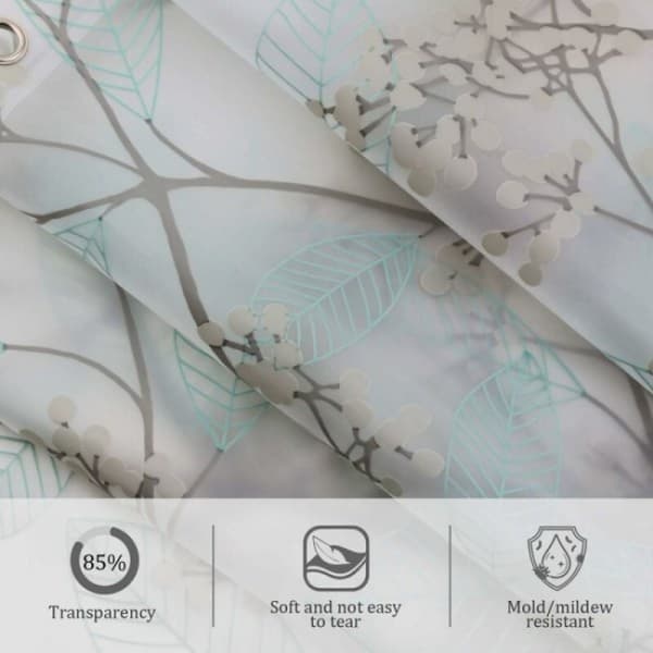 Duschdraperi 180 x 180 cm EVA Transparent duschdraperi, Showe