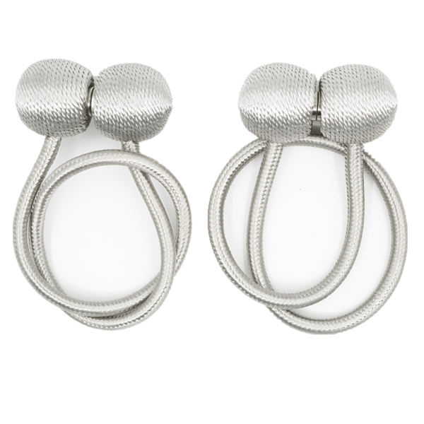 Magnetic Curtain Tiebacks Silver Grey 2-pack