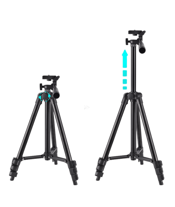 Portable Aluminum Alloy Tripod - 360º Rotatable Silver Silver