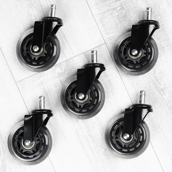 5x Silikongummi Svingbare kontorstolhjul 11mm_MGF