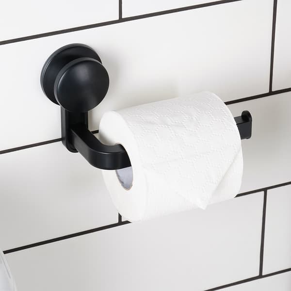 Musta imukuppikiinnitteinen WC-paperiteline 16,5 cm_MGF