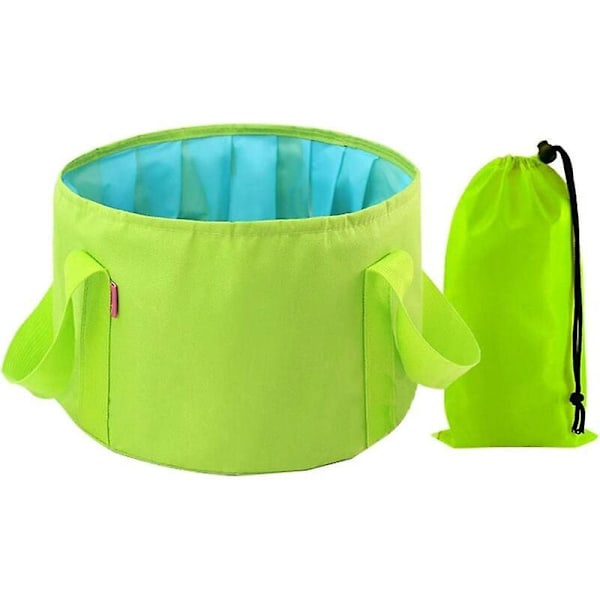 Hopfällbara Hinkar, Diskbänkshink Hopfällbar Vattenbehållare, för Utomhusbruk, Camping, Trädgård, Fiske, Strand, Picknickar, 15L Grön