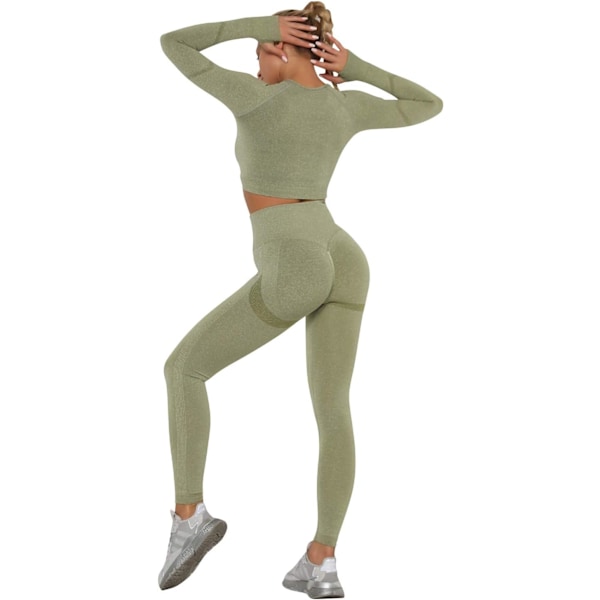 Yoga-bukser Gym Kort Toppsett For Kvinner Høy Midje Sømløse Leggings Yoga Tights Leggings Trening Sports Topp Løping Gym Bukser Med Elastisk Livbånd