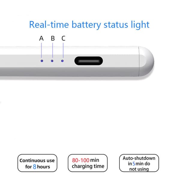 USB-C-kynä 2 varakärjellä, valkoinen White