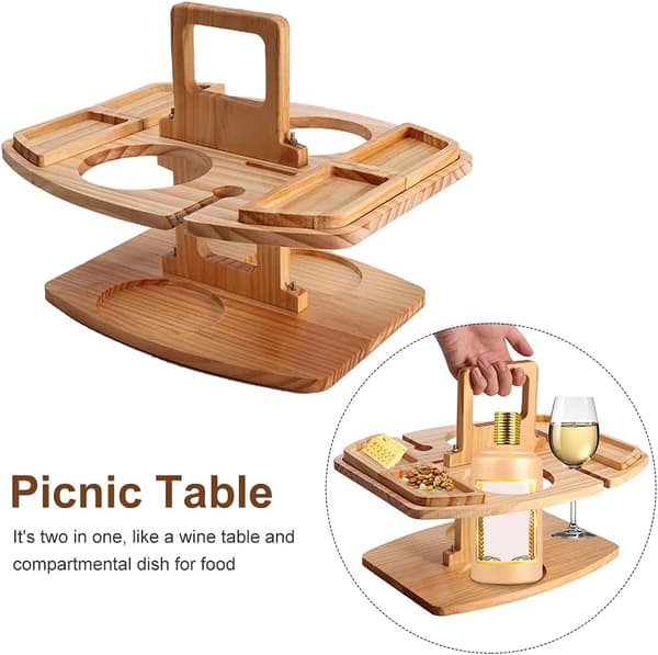 Bärbart picknickbord, trävinpicknickbord för utomhusbruk