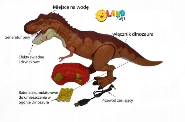 LT237 Radiostyrt dinosaur med damp og gåfunksjon_MGF