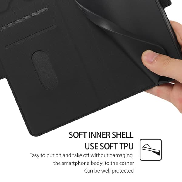 INF Beskyttende PU-lædercover til Redmi Note 14 Pro/Pro+ (Global) - Sort