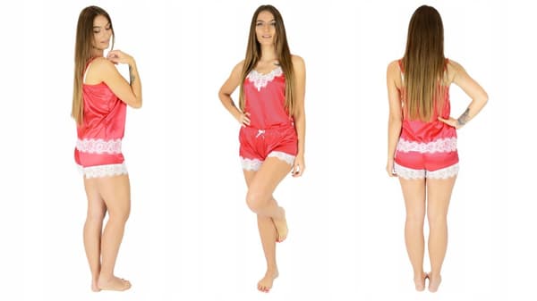 Todelt satengpyjamas for kvinner, sexy bursdagsgave til kone_MGF