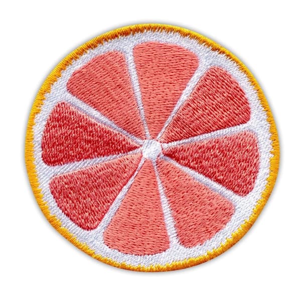 Patchion Skive af Grapefrugt 2,4\" - Stryge-/varmeforseglingsunderlag - Broderet mærke/emblem/e_MGF