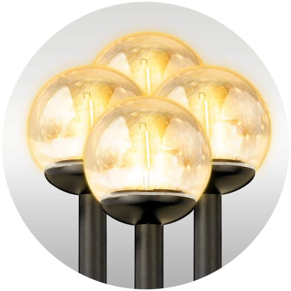Solcellelampe, transparent kule, 4 stk. Ilumen LS-103_MGF