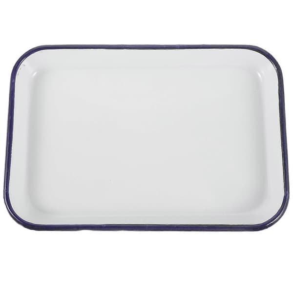 Emaljert ildfast form for husholdningsbruk, rektangulær stekepanne, multifunksjonell bakeplate for kjøkkenbruk_OF