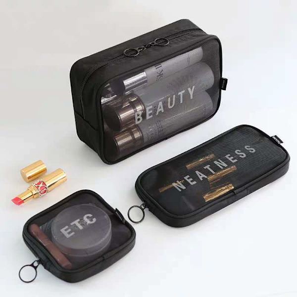 Toiletry Bag Set 3 pieces Black Black