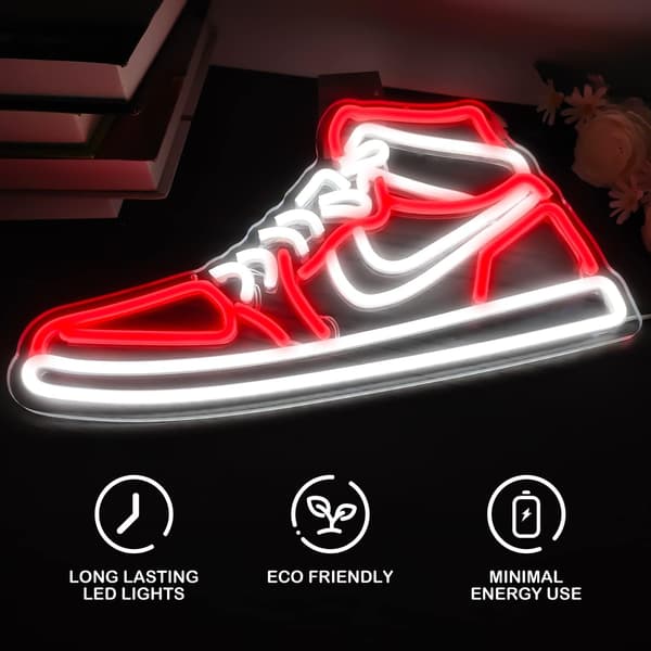 Sneaker Neonskylt Sportskor Neonskyltar för Vägg Dimbar LED_MGF