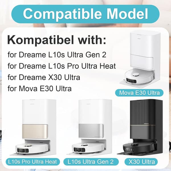 Replacement Kit Compatible with Xiaomi Mova E30 Ultra/X30 Ultra Accessory Set for Optimal Cleaning
